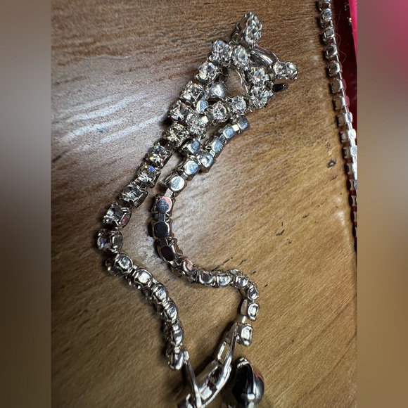 Vintage Silver tone Rhinestone 3 piece Set preowned - Picture 5 of 16